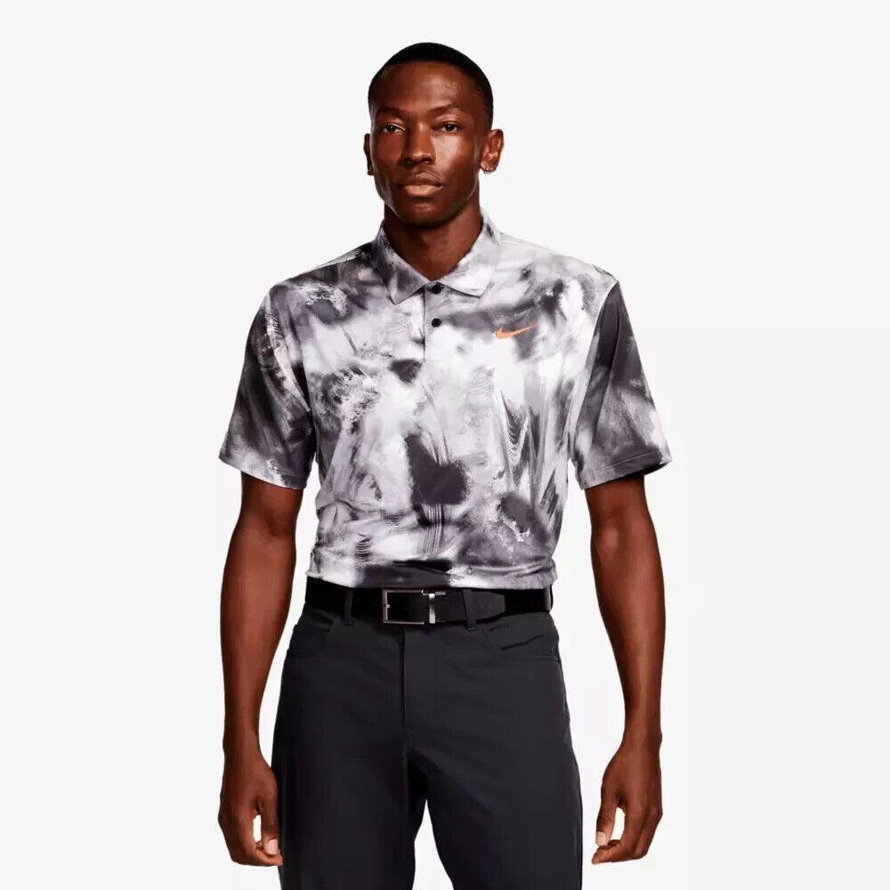 Nike Dri-Fit Tour Golf Polo Shirt Jersey FD5935-010 Size XXL Black White New